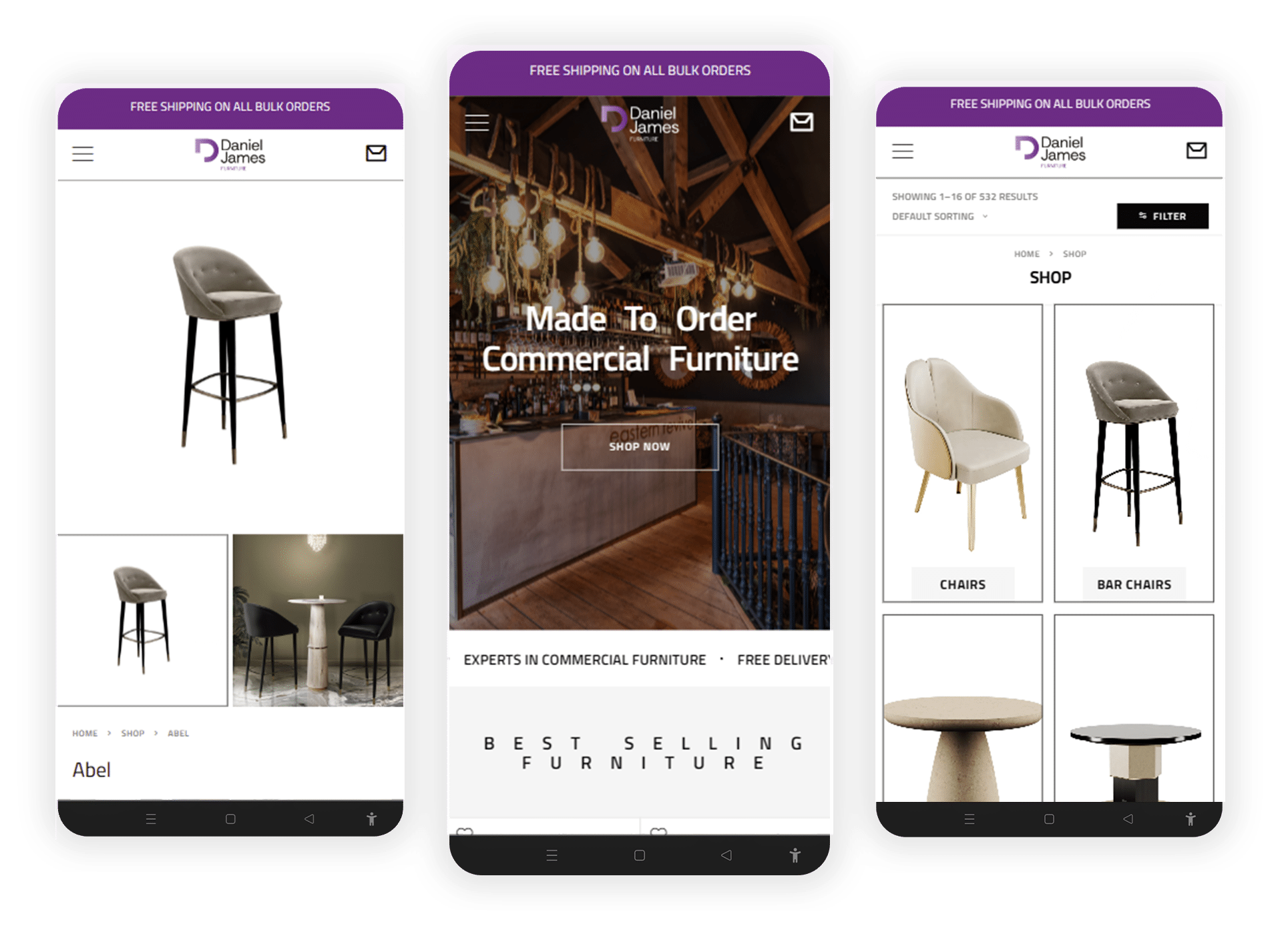 Daniel James Furniture Mobile Screen